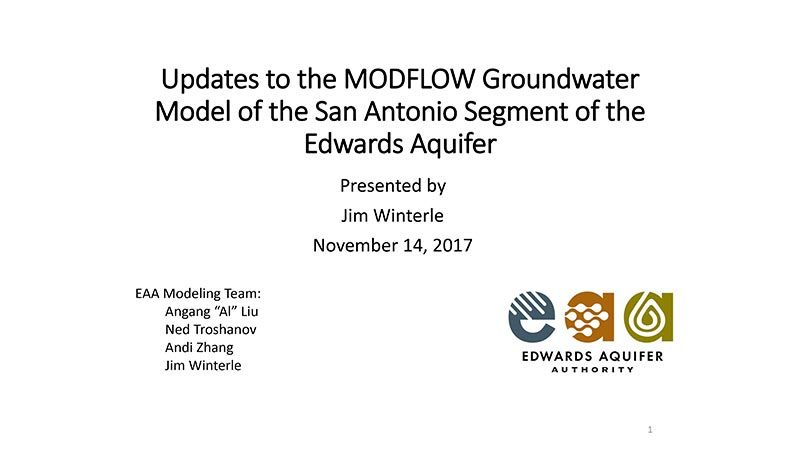 Updates to the MODFLOW Groundwater Model of the San Antonio Segment of the Edwards Aquifer