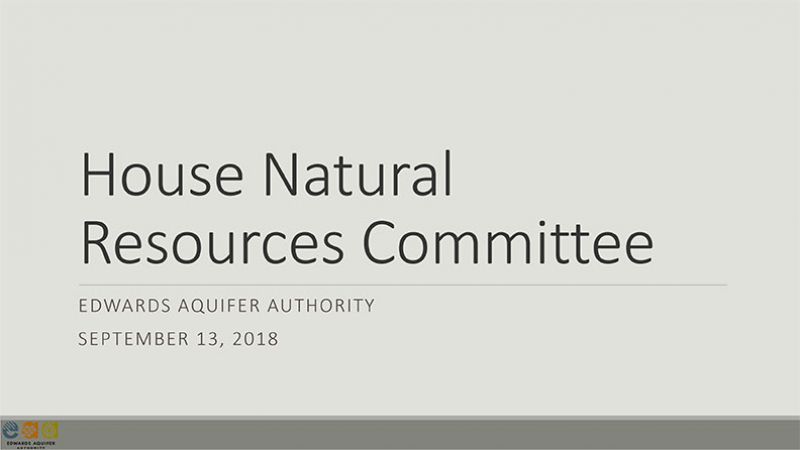 House Natural Resources Committee – September 13, 2018