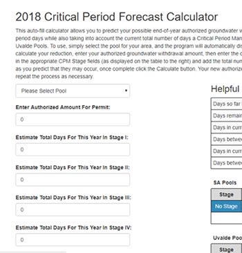 Critical Period Forecast Calculator