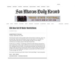 EAA Now Out Of Water Restrictions