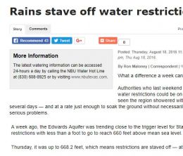 Edwards Aquifer likely to avoid pumping restrictions in 2016