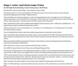 Stage 1 water restrictions begin Friday