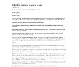 City OKs lobbyist in water issue