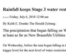 Rainfall keeps Stage 3 water restrictions at bay for now