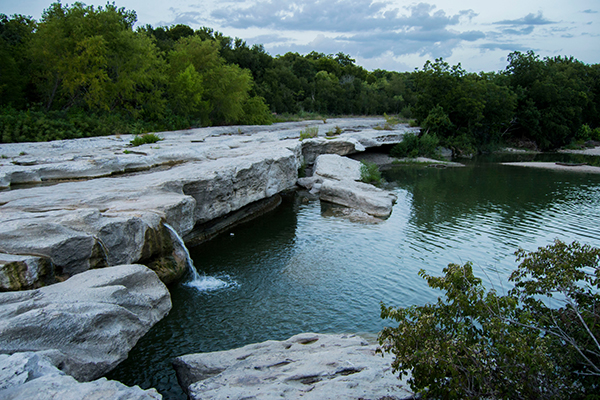 waterfall along the comal river
