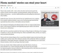 Fiesta medals’ stories can steal your heart