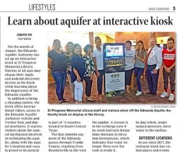 Learn about aquifer at interactive kiosk