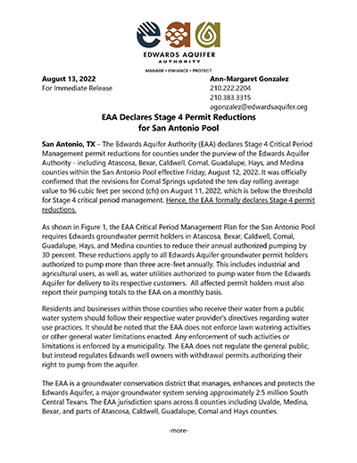 EAA Declares Critical Period Stage 4 Declaration for the SA Pool