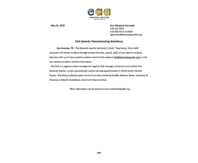 EAA Extends Telecommuting Workforce