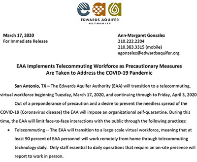 EAA Implements Telecommuting Workforce as Precautionary Measures Are Taken to Address the COVID-19 Pandemic