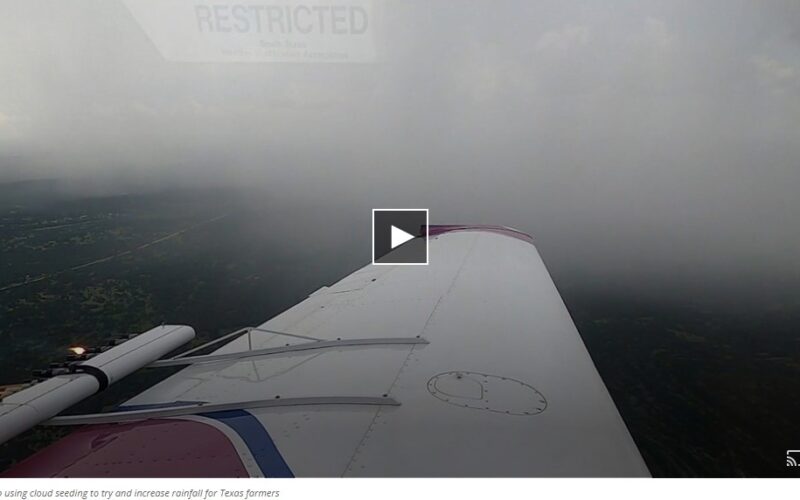 Picture of an airplane wing whilst in the air