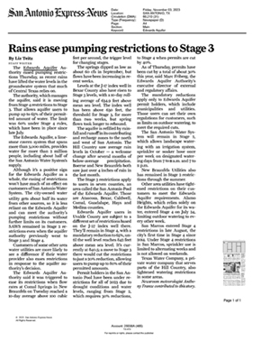 Rains ease pumping restrictions to stage 3 news article