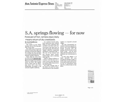 S.A. springs flowing –  for now