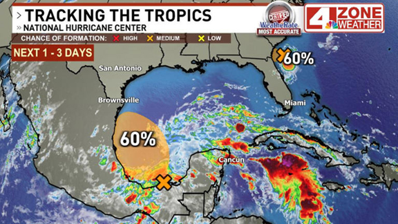 Tracking the tropics national hurricane center map