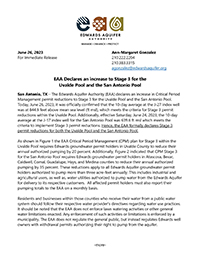 Stage 3 Permit Reductions Uvalde and San Antonio Pool