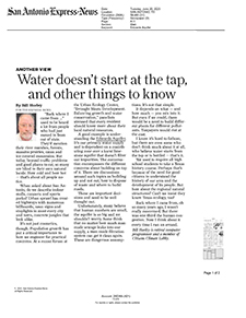 Water doesn't start at the tap and other things to know
