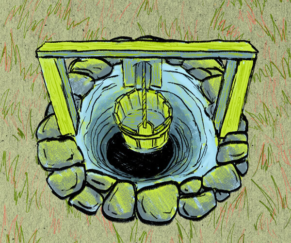 illustration of a well