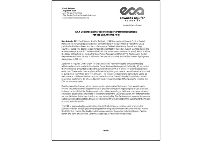 EAA Declares an Increase to Stage 4 Permit Reductions-2025-08-12