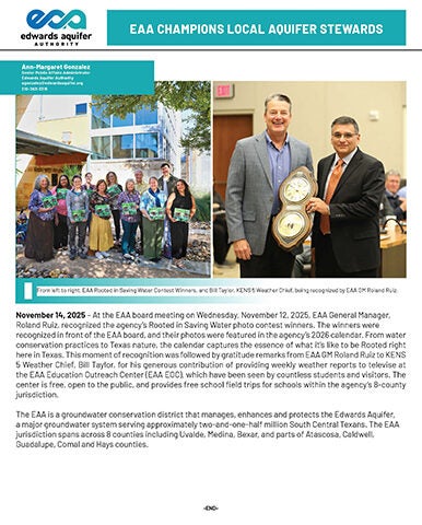 EAA Champions Local Aquifer Stewards