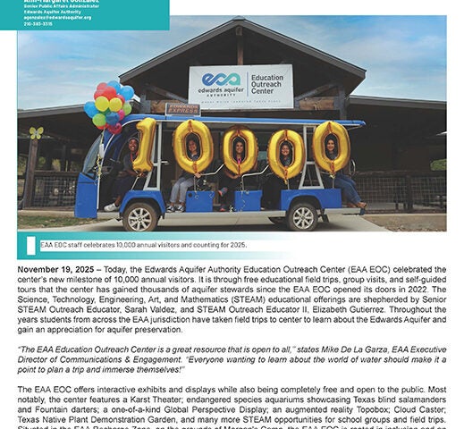 Edwards Aquifer Authority Hosts Annual Info Session for Aquifer Stakeholders