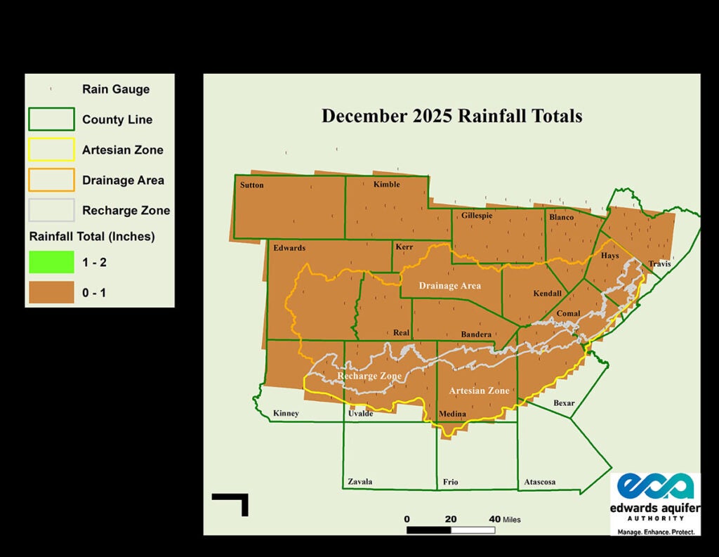 December 2025 calibrated rain map