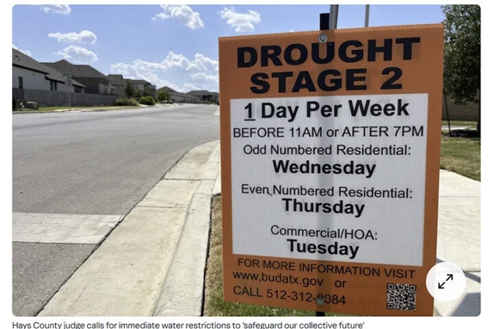 Hays County judge calls for immediate water restrictions to safeguard our collective future