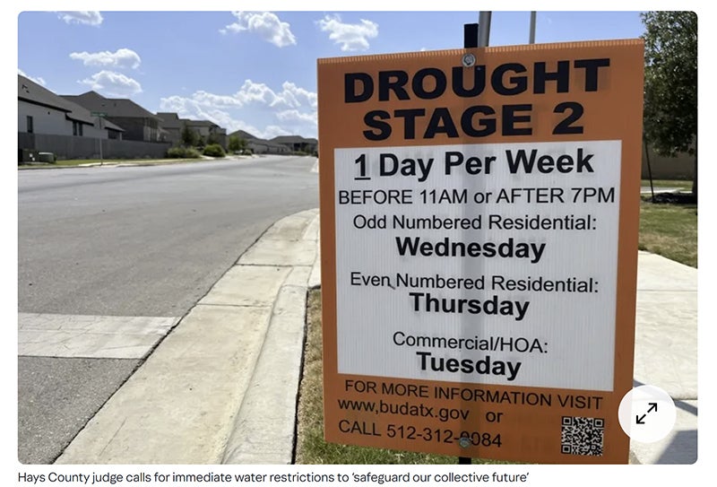 Hays County judge calls for immediate water restrictions to safeguard our collective future
