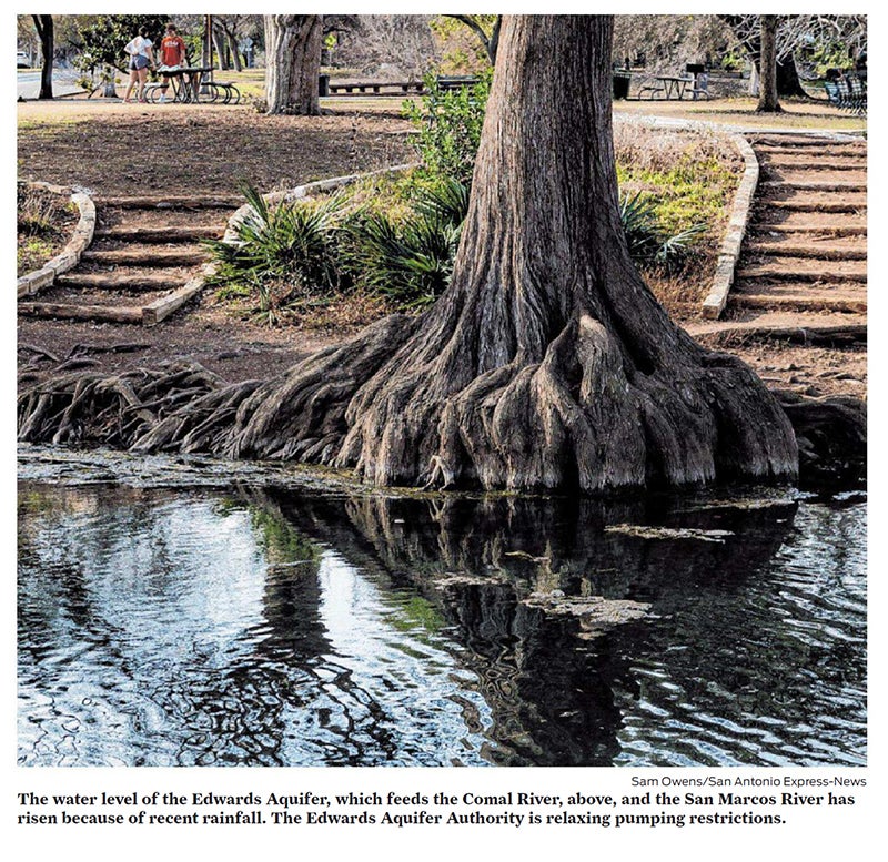 After rains aquifer restrictions are eased-San Antonio Express News