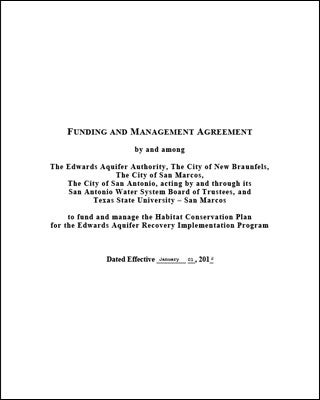 EAHCP Funding and Management Agreement, 2012