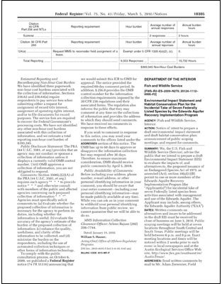 Federal Register Notice, 2010