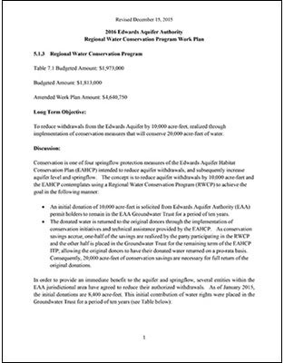 Regional Water Conservation Program, 2016