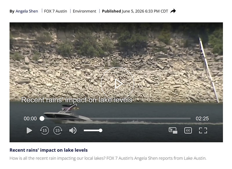 How has recent rainfall affected Central Texas lake levels