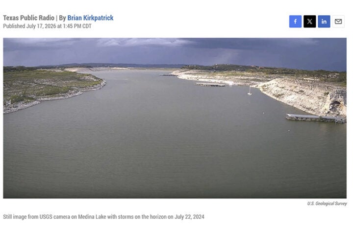 Medina Lake level on the rise, Hill Country drying out