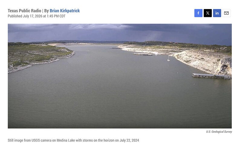 Medina Lake level on the rise, Hill Country drying out