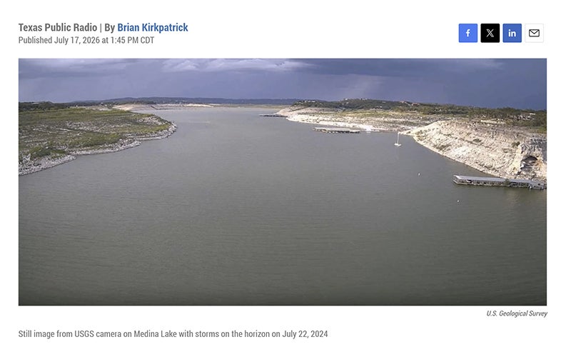 Medina Lake level on the rise, Hill Country drying out