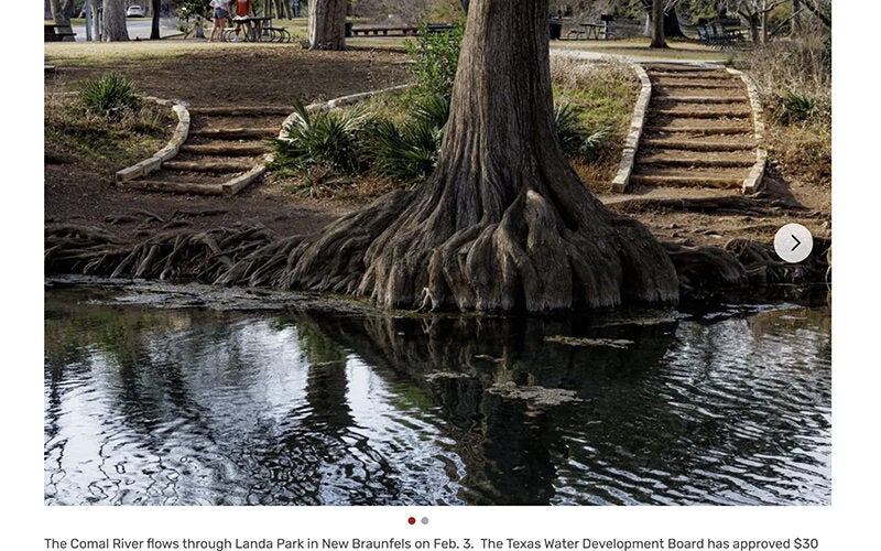The Comal River flows through Landa Park in New Braunfels on Feb. 3. The Texas Water Development Board has approved $30 million for a program to help the county protect its water resources.