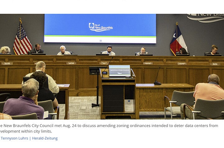 City of New Braunfels to amend land use ordinance in effort to deter data centers