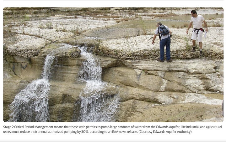 Edwards Aquifer Authority declares Stage 2 drought restrictions