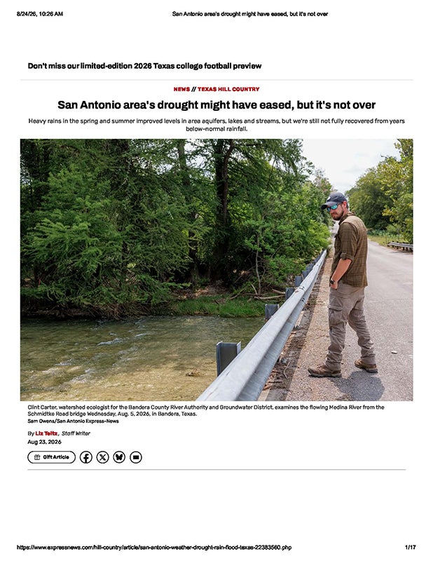 San Antonio area's drought might have eased, but it's not over