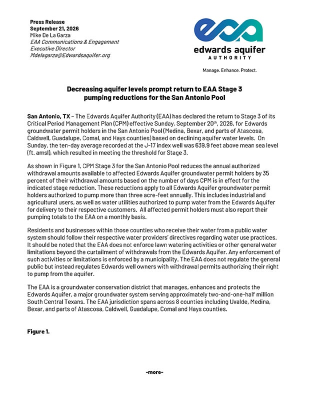 Increase to Stage 5 Permit Reductions-San Antonio Pool-9-21-2026